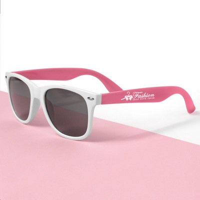 Custom White Frame Plastic Sunglasses